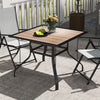 Outsunny 36" x 36" x 28" Square Patio Dining Table with Umbrella Hole, Outdoor Bistro Table with Easy to Clean Top & Rustproof Steel Frame, Outdoor Dining Table for Garden, Balcony
