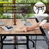 Outsunny 36" x 36" x 28" Square Patio Dining Table with Umbrella Hole, Outdoor Bistro Table with Easy to Clean Top & Rustproof Steel Frame, Outdoor Dining Table for Garden, Balcony