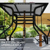 Outsunny 36" x 36" x 28" Square Patio Dining Table with Umbrella Hole, Outdoor Bistro Table with Easy to Clean Top & Rustproof Steel Frame, Outdoor Dining Table for Garden, Balcony