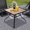 Outsunny 36" x 36" x 28" Square Patio Dining Table with Umbrella Hole, Outdoor Bistro Table with Easy to Clean Top & Rustproof Steel Frame, Outdoor Dining Table for Garden, Balcony