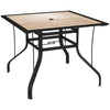 Outsunny 36" x 36" x 28" Square Patio Dining Table with Umbrella Hole, Outdoor Bistro Table with Easy to Clean Top & Rustproof Steel Frame, Outdoor Dining Table for Garden, Balcony