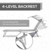 Outsunny Outdoor Lounge Chair, Adjustable Folding Chaise Lounge, Tanning Chair with Sun Shade for Beach, Camping, Hiking, Backyard, Light Grey