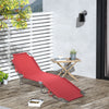 Outsunny Folding Outdoor Lounge Chair, Portable Reclining Beach Lounger with Breathable Mesh Fabric, Sun Lounge Bed Camping Cot for Patio, Garden, Poolside, Wine Red