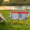 Outsunny 62" W Double Seat Camping Chair Folding Lawn Loveseat w/ Storage Pocket & Cup Holder Compact in a Bag for Outdoor, Beach, Picnic, Hiking, Travel, Red