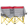 Outsunny 62" W Double Seat Camping Chair Folding Lawn Loveseat w/ Storage Pocket & Cup Holder Compact in a Bag for Outdoor, Beach, Picnic, Hiking, Travel, Red