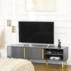 HOMCOM TV Stand Cabinet for TVs up to 55", Entertainment Unit with Doors, Storage Shelves and Cable Holes for Living Room, Bedroom, Dark Grey
