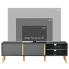 HOMCOM TV Stand Cabinet for TVs up to 55", Entertainment Unit with Doors, Storage Shelves and Cable Holes for Living Room, Bedroom, Dark Grey