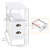 HOMCOM Slim End Table with 2 Drawers and Storage Shelf, Sofa Side Table for Living Room, Narrow Nightstand for Small Spaces, White