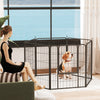 PawHut 6 Panels Dog Playpen, 31.5" Heavy Duty Dog Pen, Portable & Foldable Dog Fence with Door & Strap for Indoor Outdoor Backyard Garden, Puppy Pet Playpen for Medium Dogs