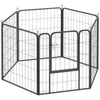 PawHut 6 Panels Dog Playpen, 31.5" Heavy Duty Dog Pen, Portable & Foldable Dog Fence with Door & Strap for Indoor Outdoor Backyard Garden, Puppy Pet Playpen for Medium Dogs