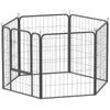 PawHut 6 Panels Dog Playpen, 31.5" Heavy Duty Dog Pen, Portable & Foldable Dog Fence with Door & Strap for Indoor Outdoor Backyard Garden, Puppy Pet Playpen for Medium Dogs