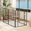 PawHut 6 Panels Dog Playpen, 31.5" Heavy Duty Dog Pen, Portable & Foldable Dog Fence with Door & Strap for Indoor Outdoor Backyard Garden, Puppy Pet Playpen for Medium Dogs