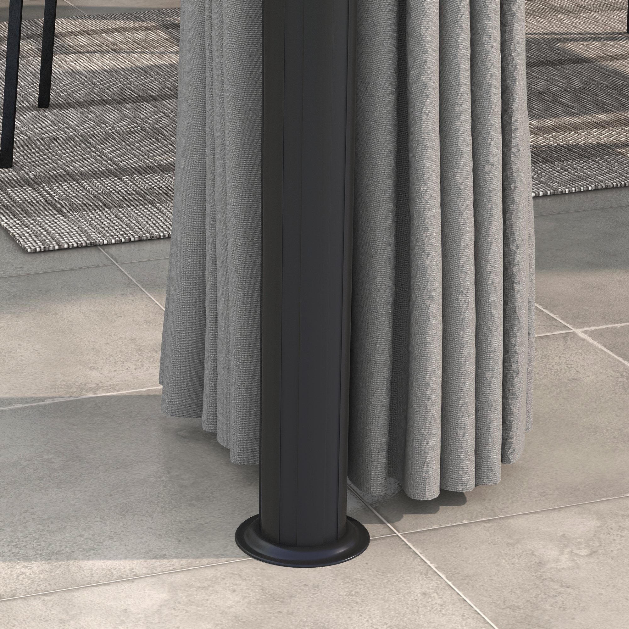 Outsunny 10' x 10' 2-Tier Outdoor Gazebo Canopy Tent with Zippered Mesh Sidewalls, Aluminum Frame for Patio, Backyard, Light Grey