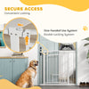 PawHut Dog Gate, 38" Extra Tall Pet Gate with Cat Door, Includes 2.8" and 5.5" Extension Kits, Pressure Mounted Stair Gate for Doorways, Hallways, Stairways, 30"-41" Width