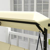 Outsunny 3 Seater Patio Swing Chair Convertible Cushioned Porch Swing Bed Outdoor Swing with Canopy Beige