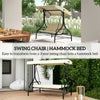 Outsunny 3 Seater Patio Swing Chair Convertible Cushioned Porch Swing Bed Outdoor Swing with Canopy Beige