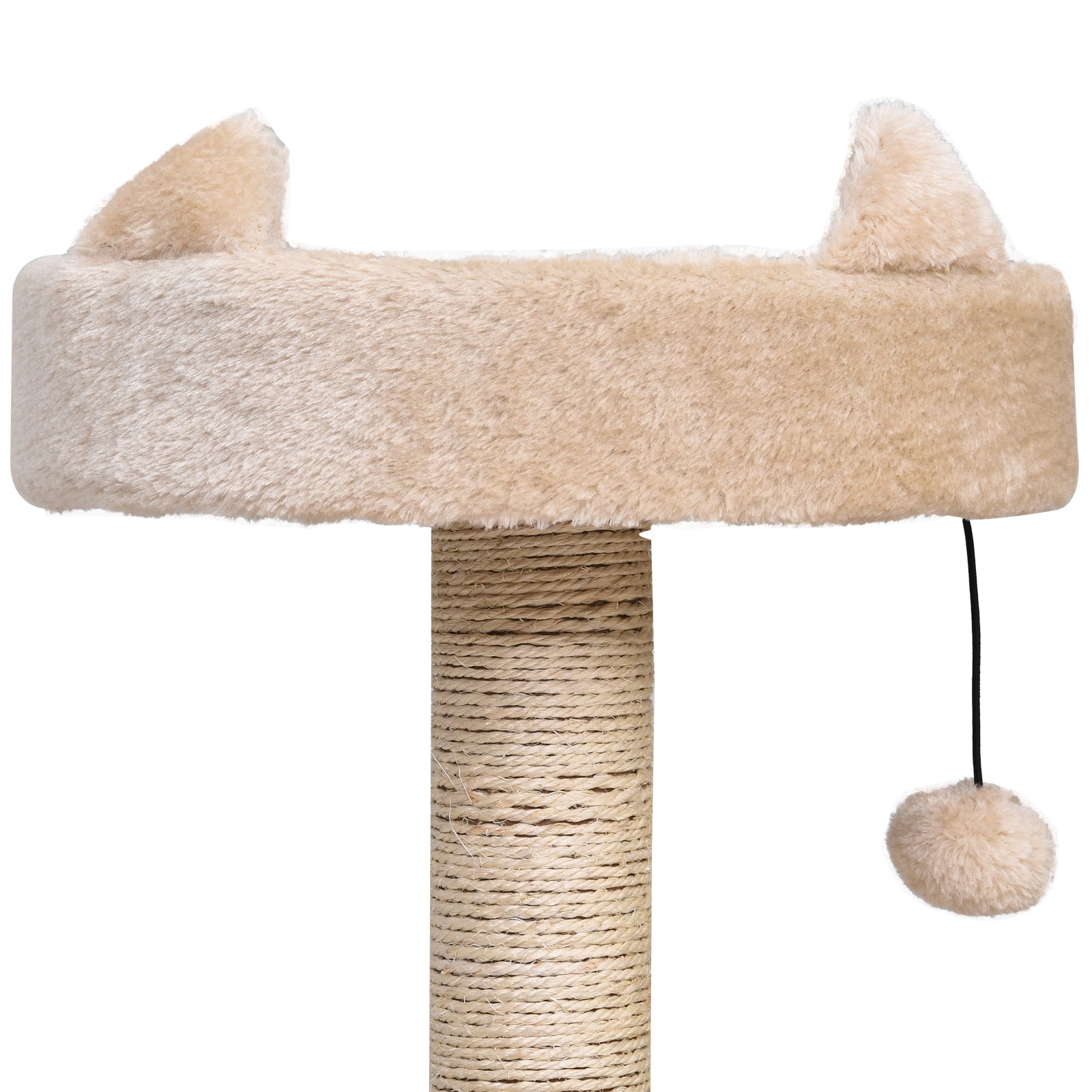 PawHut Multi Level Cat Tree for Indoor Cats with Scratching Post Bed Condo Perch, Kitten Climbing Tower, Beige 60L x 40W x 81H cm