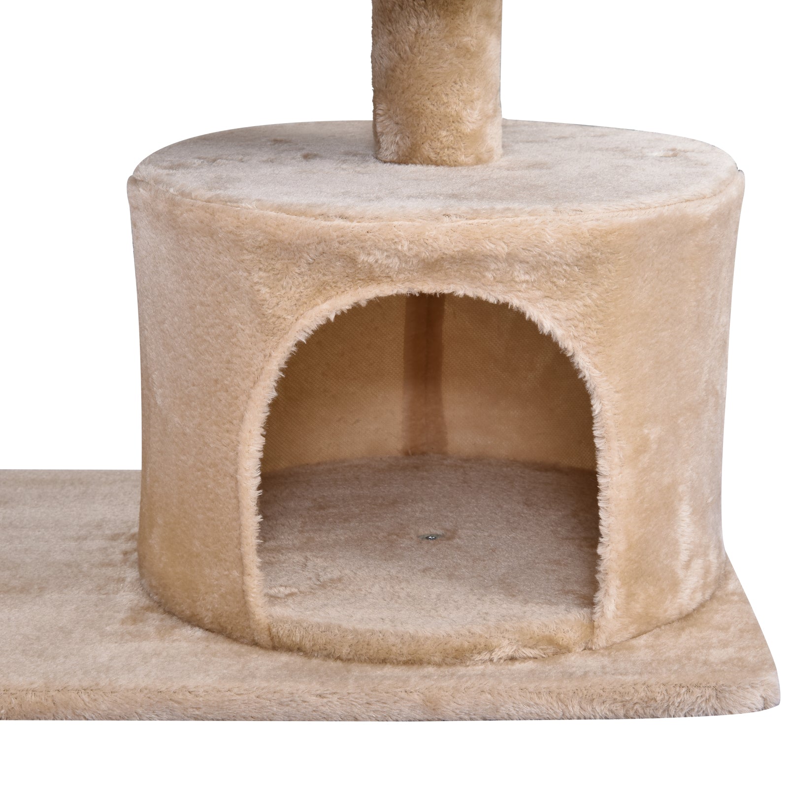 PawHut Multi Level Cat Tree for Indoor Cats with Scratching Post Bed Condo Perch, Kitten Climbing Tower, Beige 60L x 40W x 81H cm