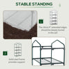 Outsunny 28" x 20" x 63" Portable Greenhouse with 4 Tier Shelves Outdoor Hot House Plant Flower Greenhouse, Steel Frame, PE Cover, White