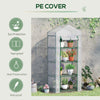 Outsunny 28" x 20" x 63" Portable Greenhouse with 4 Tier Shelves Outdoor Hot House Plant Flower Greenhouse, Steel Frame, PE Cover, White
