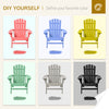 Outsunny Wood Adirondack Chair, Outdoor Patio Muskoka Chair with Slatted Design for Deck, Garden, Backyard, Fire Pit, Light Grey