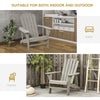 Outsunny Wood Adirondack Chair, Outdoor Patio Muskoka Chair with Slatted Design for Deck, Garden, Backyard, Fire Pit, Light Grey