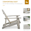 Outsunny Wood Adirondack Chair, Outdoor Patio Muskoka Chair with Slatted Design for Deck, Garden, Backyard, Fire Pit, Light Grey