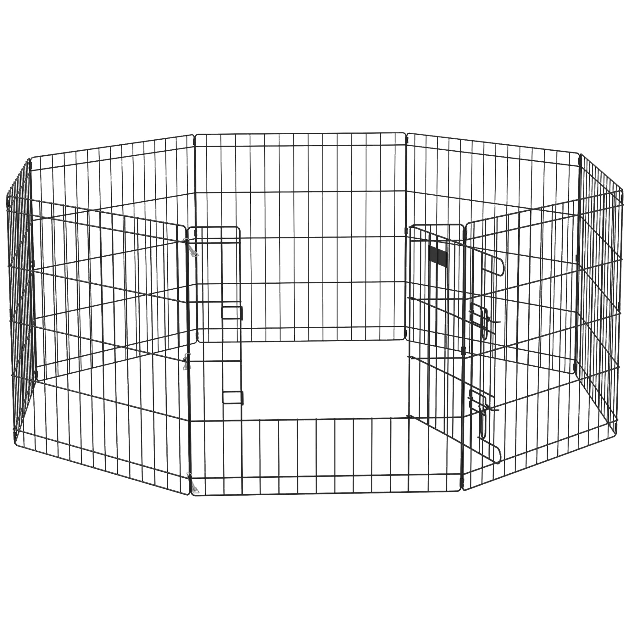 PawHut Dog Playpen Puppy Play Pen, Pet Exercise Fences for Outside Indoor, Foldable Dog Kennel, 24"H (Upgraded)
