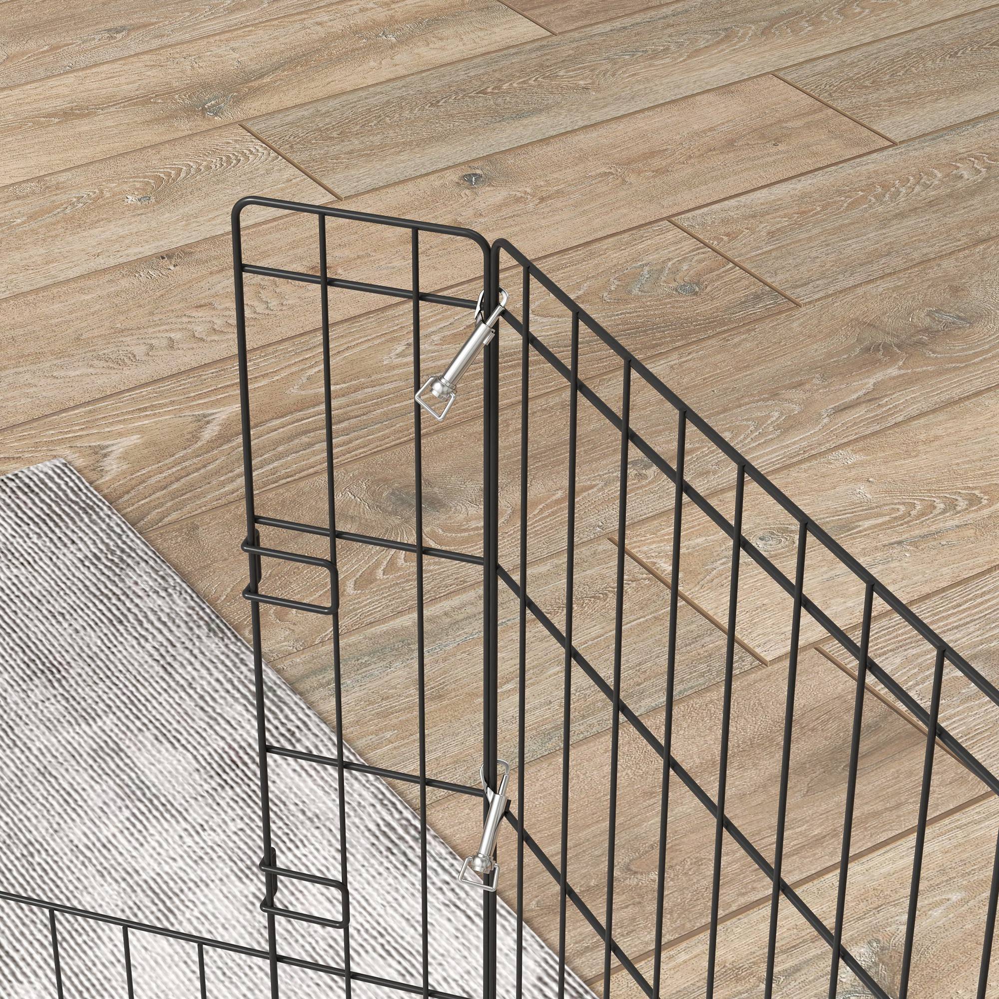 PawHut Eight-Panel Dog Playpen Puppy Pen Rabbits, Guinea Metal Crate, Pet Cage, Run Indoor, Outdoor, 61 x 61cm