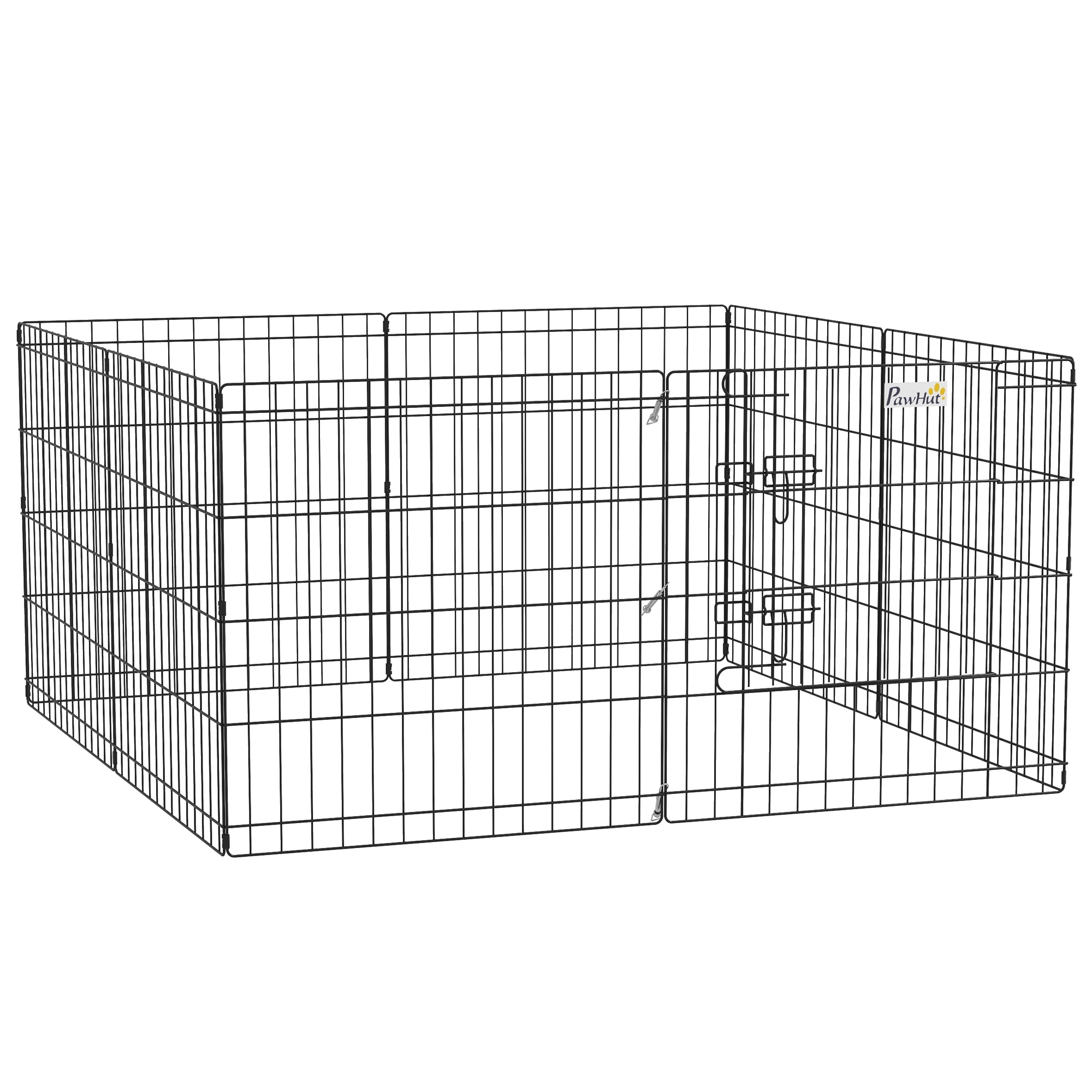 PawHut Dog Playpen Puppy Play Pen, Pet Exercise Fences for Outside Indoor, Foldable Dog Kennel, 24"H (Upgraded)
