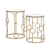 HOMCOM Round Coffee Tables Set of 2, Gold Nesting Side End Tables with Tempered Glass Top, Steel Frame for Living Room