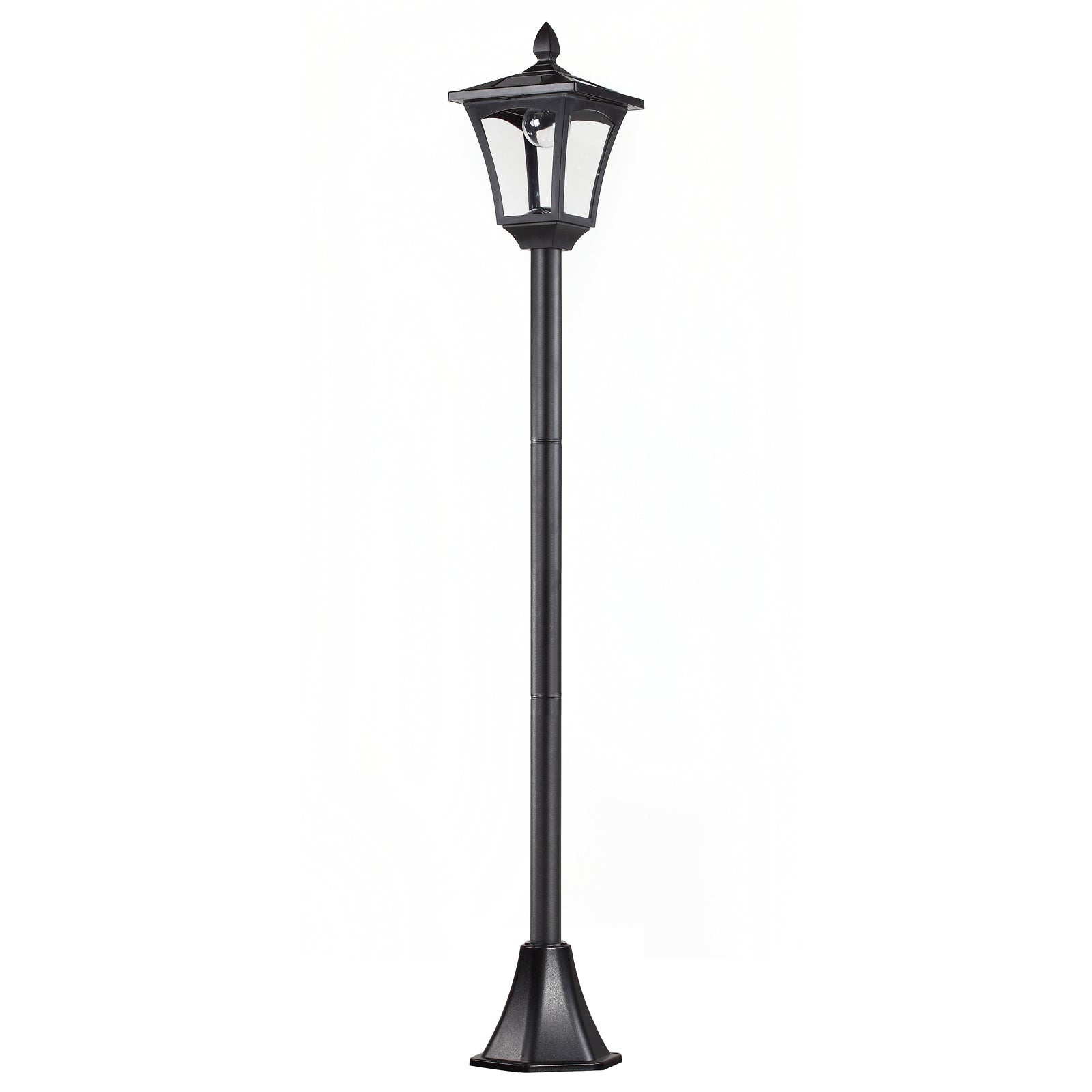 Outsunny Outdoor Garden Solar Post Lamp, Light Sensor Dimmable LED Lantern Bollard Pathway 63" Tall, Black