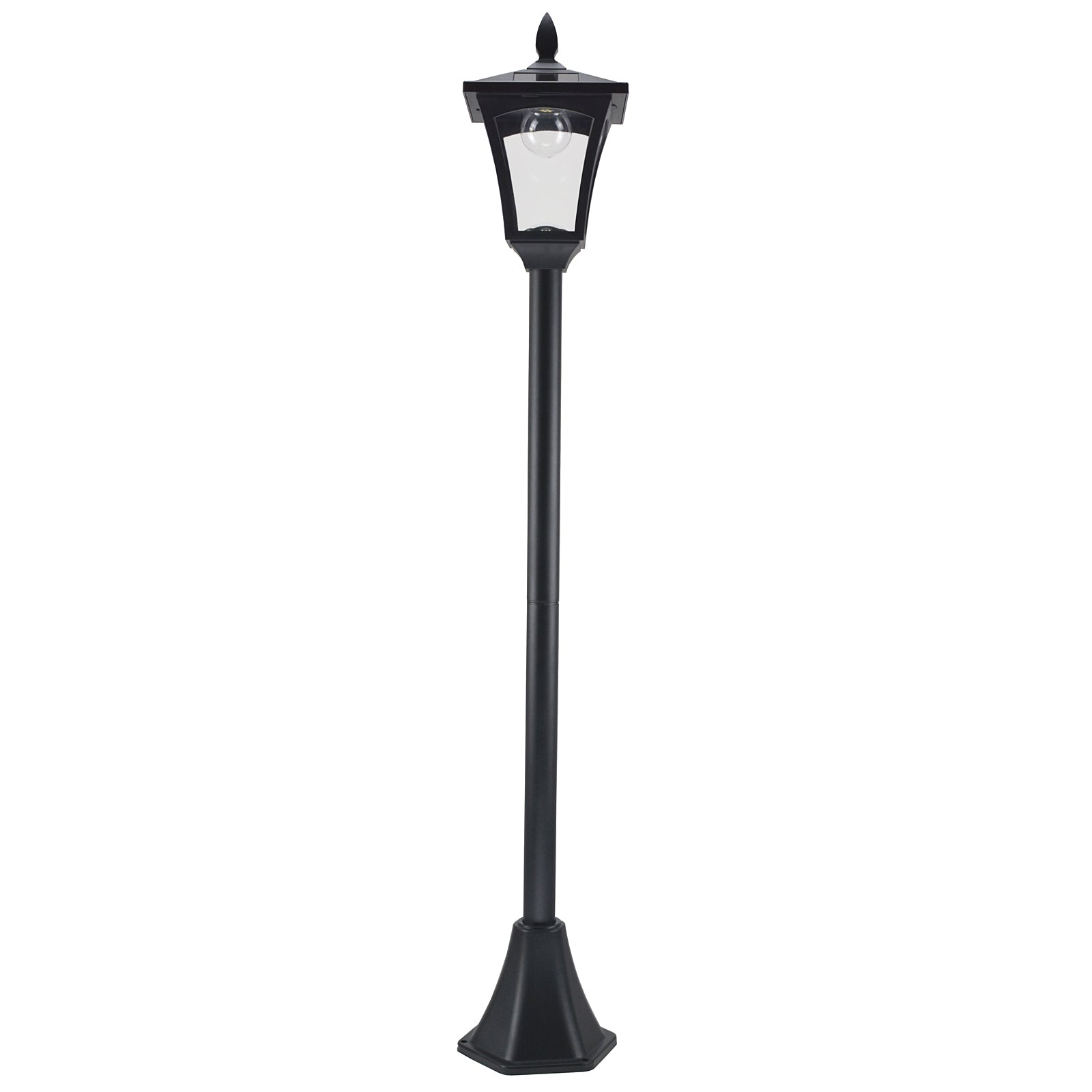 Outsunny Outdoor Garden Solar Post Lamp, Light Sensor Dimmable LED Lantern Bollard Pathway 63