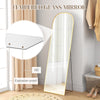 HOMCOM Arched Full Length Mirror, 64" x 20" Aluminum Full Body Mirror with Stand, Free Standing, Wall Mounted or Leaning Floor Length Mirror for Living Room, Bedroom, Gold