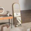 HOMCOM Arched Full Length Mirror, 64" x 20" Aluminum Full Body Mirror with Stand, Free Standing, Wall Mounted or Leaning Floor Length Mirror for Living Room, Bedroom, Gold