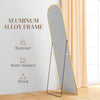 HOMCOM Arched Full Length Mirror, 64" x 20" Aluminum Full Body Mirror with Stand, Free Standing, Wall Mounted or Leaning Floor Length Mirror for Living Room, Bedroom, Gold