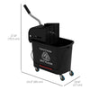 HOMCOM Mop Bucket with Wringer on Wheels for Floor Cleaning, 5 Gallon, Separate Dirty and Clean Water, Black