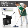HOMCOM Mop Bucket with Wringer on Wheels for Floor Cleaning, 5 Gallon, Separate Dirty and Clean Water, Black
