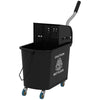 HOMCOM Mop Bucket with Wringer on Wheels for Floor Cleaning, 5 Gallon, Separate Dirty and Clean Water, Black