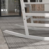 Outsunny 3 Pieces Outdoor Rocking Chair Set, Wooden Patio Rocking Chair Set with Folding Side Table, High Back and Armrests for Garden, Porch, Supports Up to 353 lbs, White