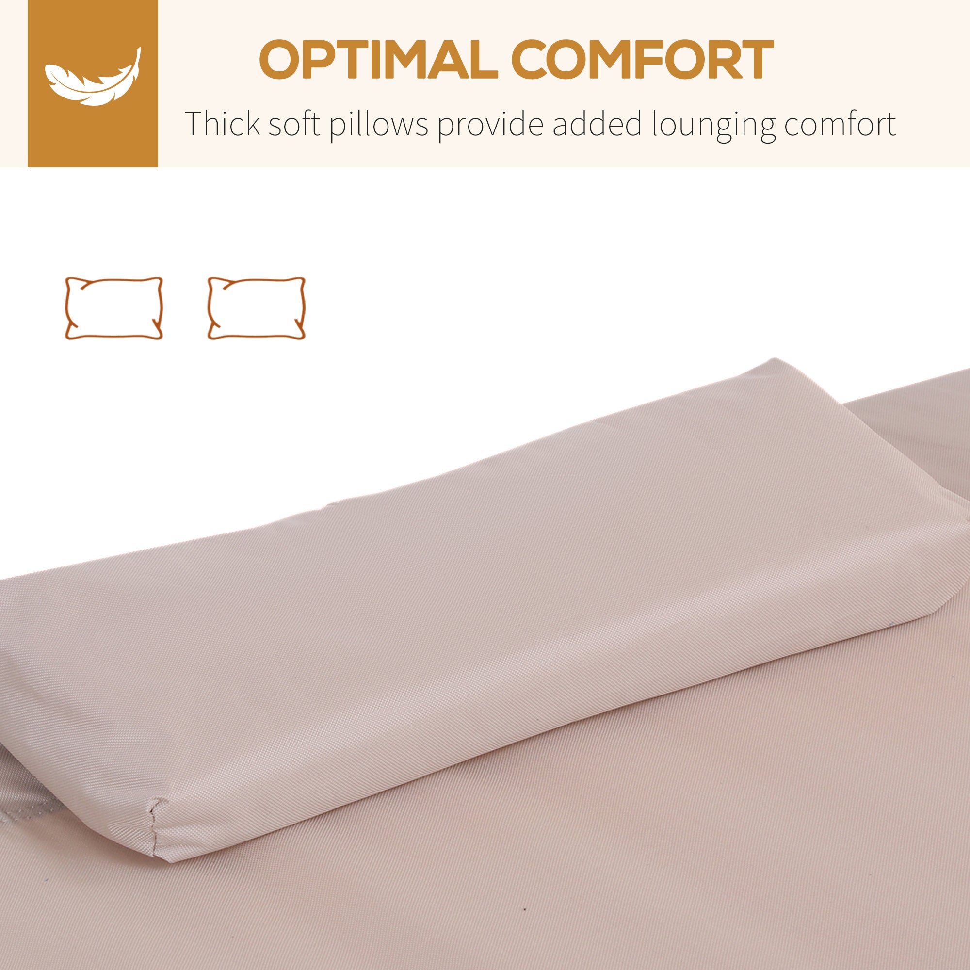 Outsunny 79" Outdoor Lounge Chair with Canopy, Double Garden Chaise Lounger Hammock Bed, Relaxing Sleeping Daybed w/ Pillow and Wheels, Sand