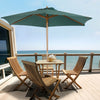 Outsunny 8FT Wood Patio Umbrella Round Market Umbrella Garden Parasol Canopy with Bamboo Ribs and Top Vent, Dark Green