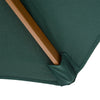 Outsunny 8FT Wood Patio Umbrella Round Market Umbrella Garden Parasol Canopy with Bamboo Ribs and Top Vent, Dark Green