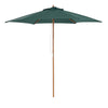 Outsunny 8FT Wood Patio Umbrella Round Market Umbrella Garden Parasol Canopy with Bamboo Ribs and Top Vent, Dark Green