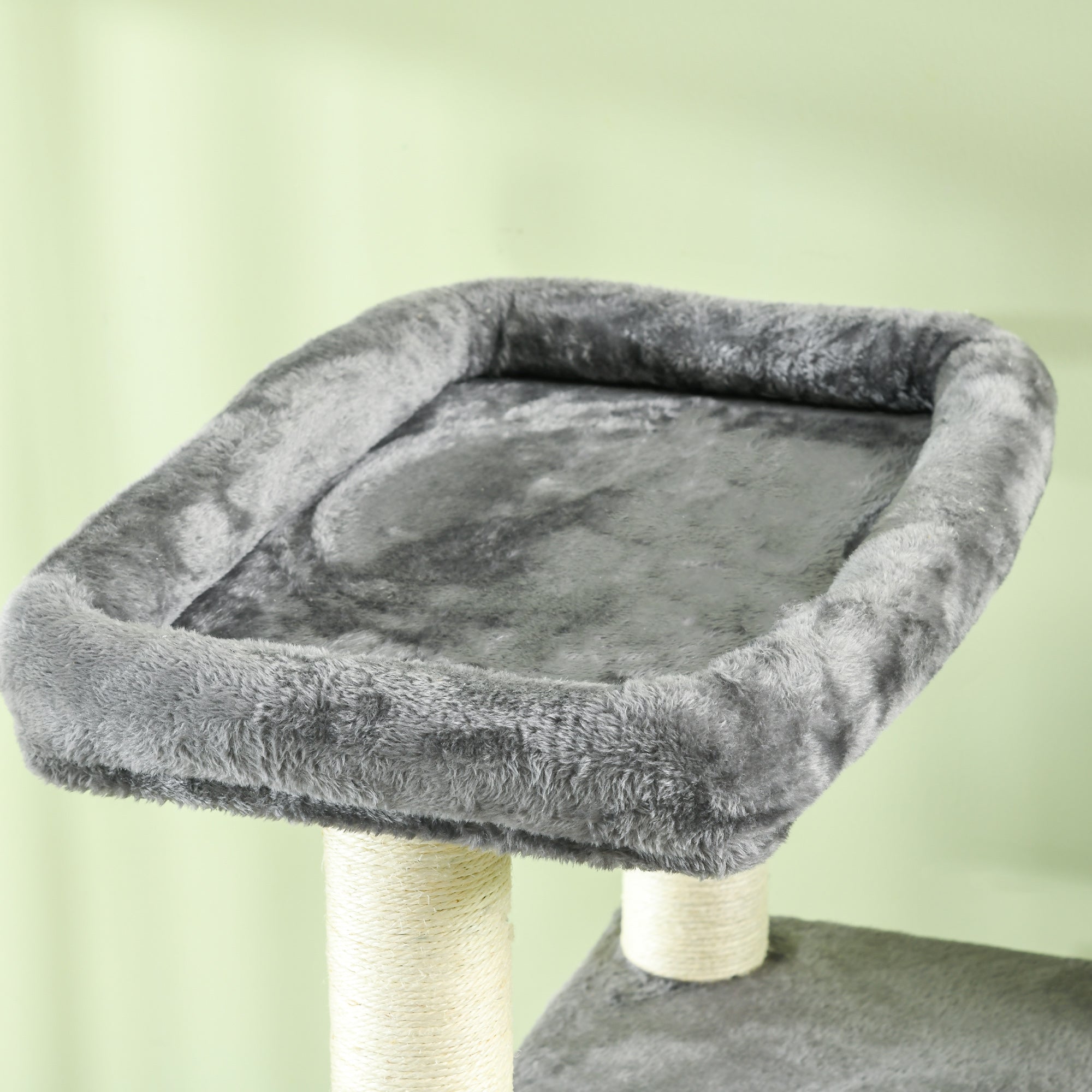 PawHut 184cm Cat Tree for Indoor Cats, Multi-Level Kitten Climbing Tower with Scratching Posts, Cat Bed, Cat House, Perches, Hanging Play Rope - Grey