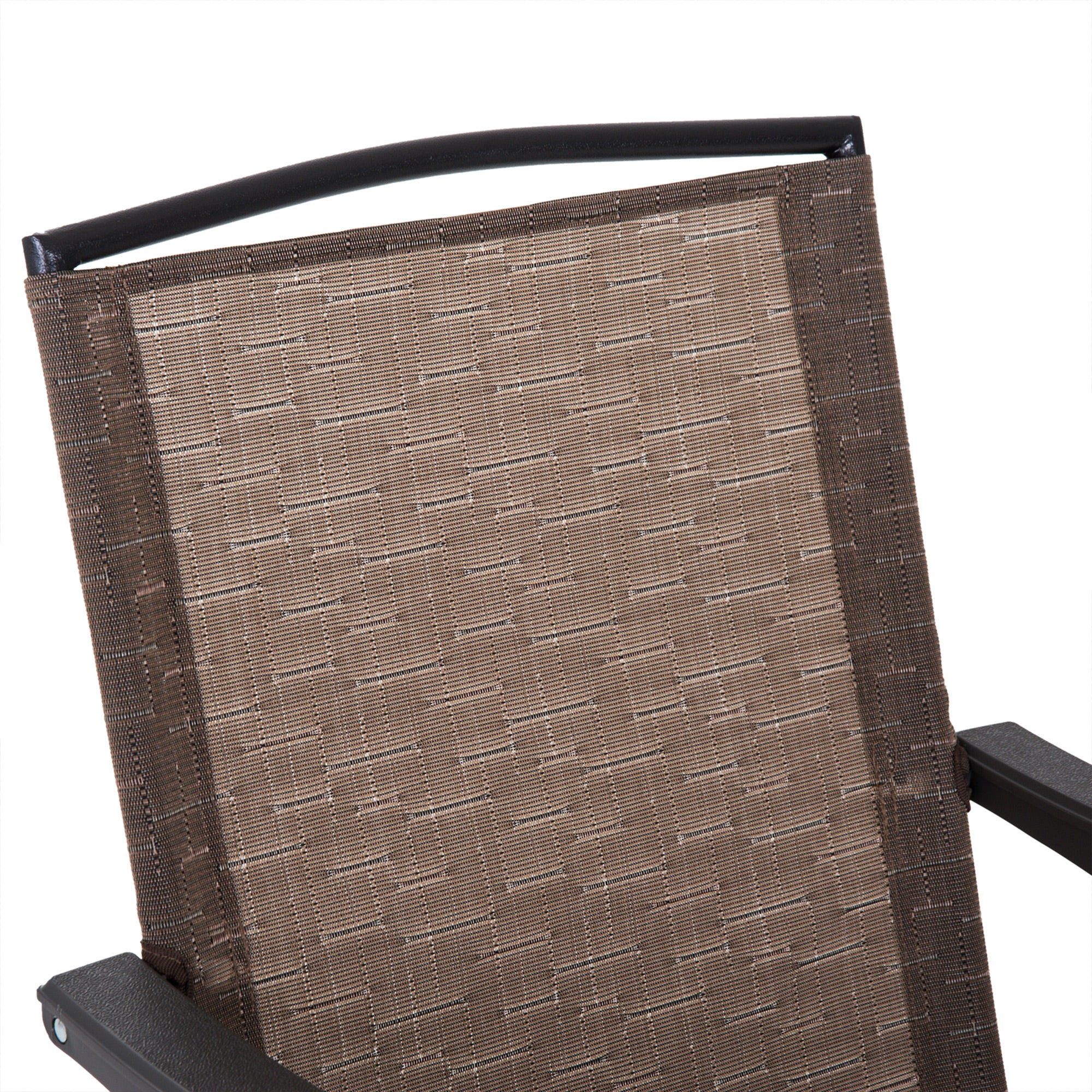 Outsunny Folding Patio Bistro Set with Adjustable Chairs Outdoor Furniture Set with Round Dining Bar Table Brown