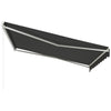 Outsunny 12' x 10' Electric Awning, Retractable Awning Sun Shade Shelter with Remote Controller, Manual Crank Handle and Aluminum Frame, for Deck, Balcony, Yard, Dark Grey