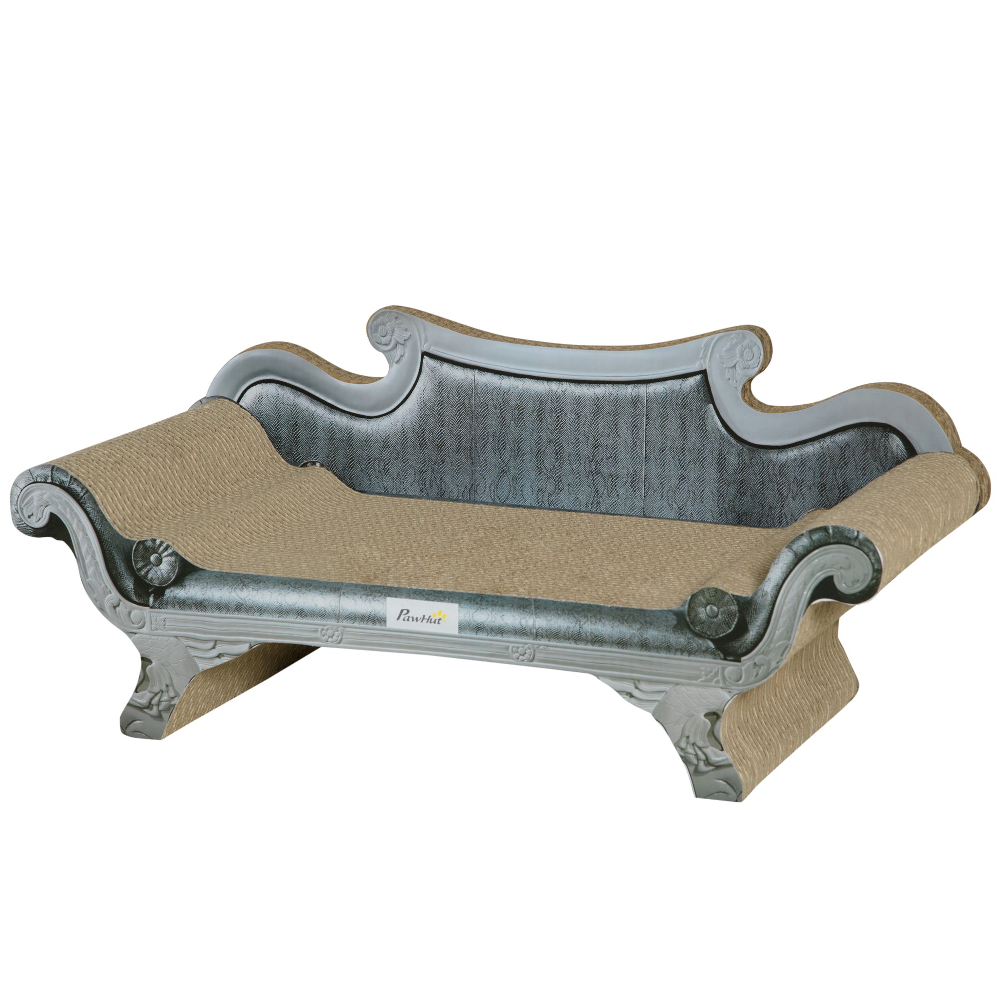 PawHut Cat Scratching Board Cardboard Cat Scratchers Lounger, 60 x 29 x 26.5cm