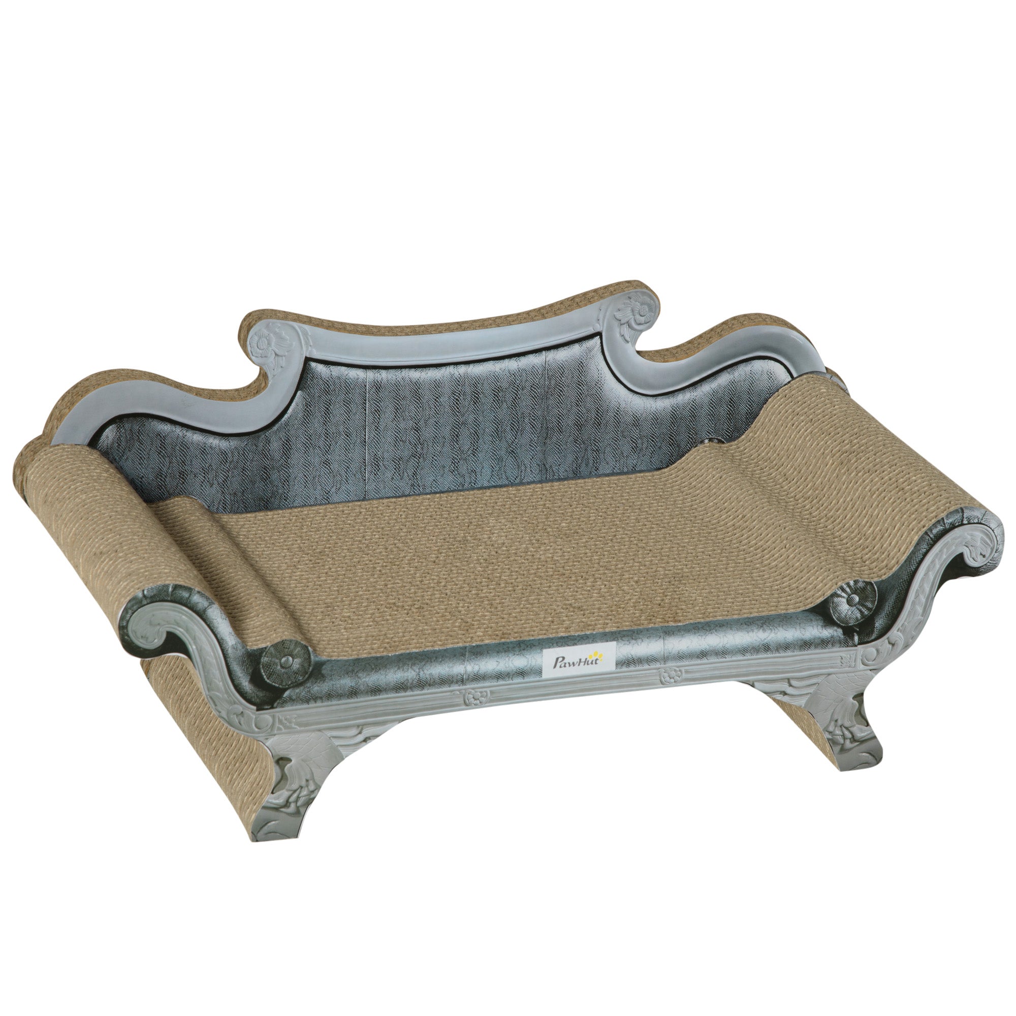 PawHut Cat Scratching Board Cardboard Cat Scratchers Lounger, 60 x 29 x 26.5cm