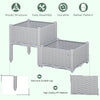 Outsunny 2 Piece Raised Garden Bed PP Raised Flower Bed Vegetable Herb Grow Box Stand Light Grey